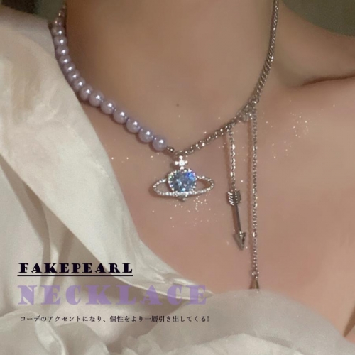 宇宙風ネックレスレディース キラキラ【ゆうパケット可】