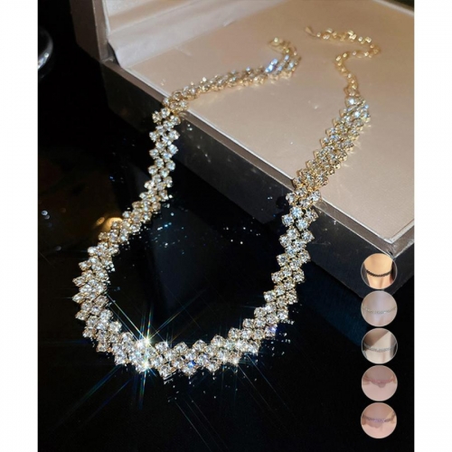 キラキラ ラインストーンネックレス 人気【ゆうパケット】