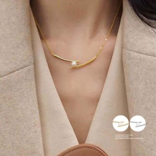 ネックレス レディース一粒フェイクパール【ゆうパケット可】