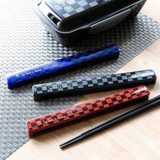 箸＆箸箱セット ル?ボア オム M 21cm 男性用 （ 食洗機対応 箸 箸箱 スライド式 携帯用カトラリー ）