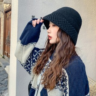 ニットバケットハット レディース ニットキャップ 韓国風 あったか ニット帽子 大人 小物 おしゃれ 折りたたみ 秋冬物【ゆうパケット可】