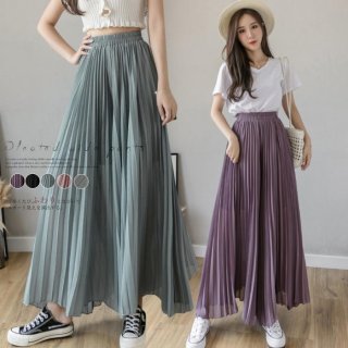 プリーツガウチョパンツ 韓国 スカーチョ【ゆうパケット可】