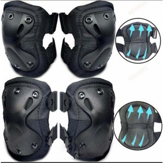 膝当て ひざあて 掃除 膝パッド ニーパッド 膝プロテクター 作業用 4個入り ブラック サバゲー プロテクター ニーパッド 肘 膝当て 膝パッド改良版