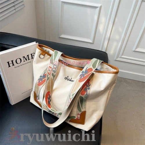 トートバッグ レディース 春夏 キャンパスバッグ かばん 民族風 トートバッグ 肩掛けバッグ 韓国風 ポーチ おしゃれ 手提げ袋 大容量 軽い