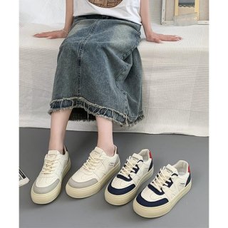 厚底スニーカー レースアップローカット靴 厚底スニーカー レースアップローカット靴