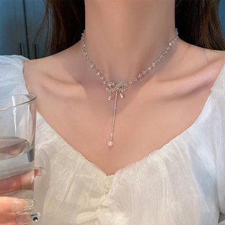 リボンネックレス レディース チェーン【ゆうパケット可】