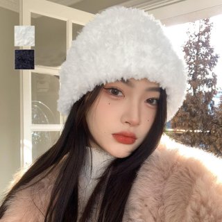 ふわふわニット帽子 レディース 冬 2色 ふわふわニット帽子 レディース 冬 2色