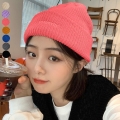ニット帽子 レディース 英字ロゴ 7色【ゆうパケット可】