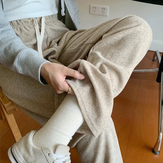 セミワイドパンツ 秋冬ルームウェア 韓国