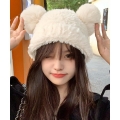 くま耳ニット帽 小顔 レディース 韓国風