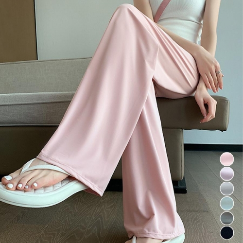 セミワイドパンツ ハイウエスト 美脚韓国【ゆうパケット可】