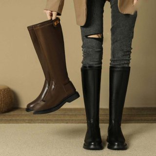 レディース ブーツ 女性 ロングブーツ 大人 靴 ローヒール 秋冬 大きいサイズあり おしゃれ 通勤 履きやすい 歩きやすい ブーツ 痛くない バックファスナー