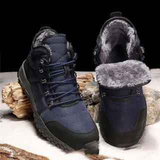 トレッキングシューズ メンズ スニーカー 登山靴 シューズ 裏起毛 無地 カジュアル 保温 防寒 アウトドア 登山 ウォーキング スポーツ トレンド