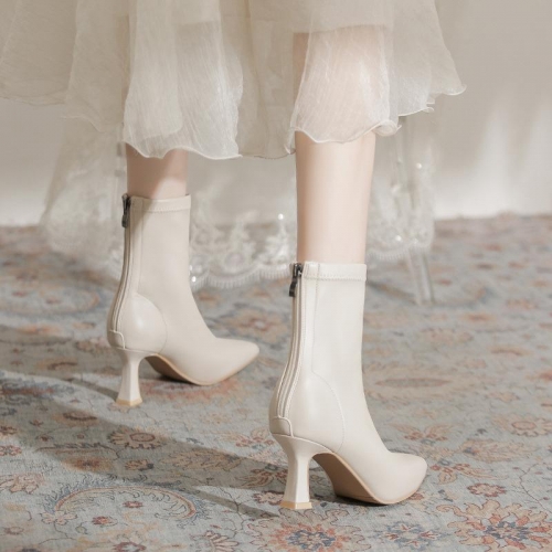 ショートブーツ レディース ヒール ショート ブーツ ピンヒール ブーツ ブーティ ショート 黒 ヒールブーツ ブーティー 大きいサイズ ショートブーツヒール 靴