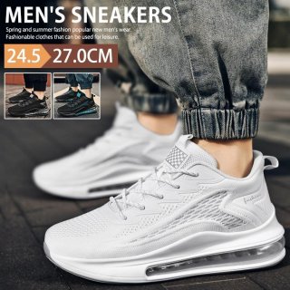メッシュスニーカー メンズ 厚底スニーカー 運動靴 通気性 涼しい ウォーキングシューズ ランニング トレーニング エアークッション風 カジュアルシ