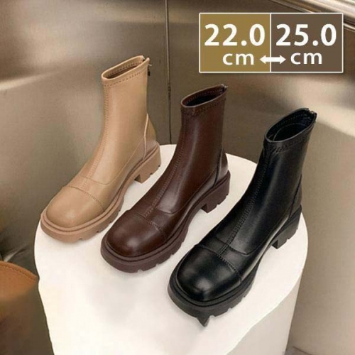 ブーツ レディース カジュアルシューズ ハイカット 厚底 靴 通学 通勤 無地 春 秋 冬 アウター ワーク 快適