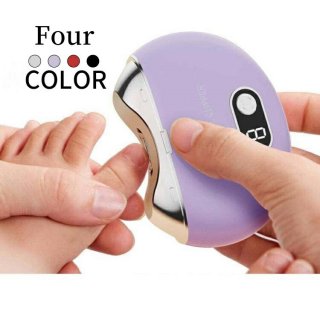 電動 爪切り 電動つめきり 電動爪削り 深爪防止 高齢者 足用 子供 介護 コンパクト 軽量 静音 自動 ネイルケア LEDライト付 充電式