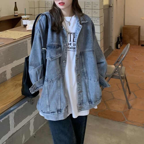 デニムジャケットゆったり レディース春秋 ファッション アウター 原宿風 通学 おしゃれ かわいい 新作 デニムジャケットゆったり レディース春秋 ファッション アウター 原宿風 通学 おしゃれ かわいい 新作