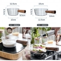 ミルクパン ソースパン スープ鍋 透明鍋 耐熱ポット ボウル 調理ツール ミニ鍋 キッチンツール 台所用品 片手鍋 卓上鍋 ガラス製 直火 電子レンジ可