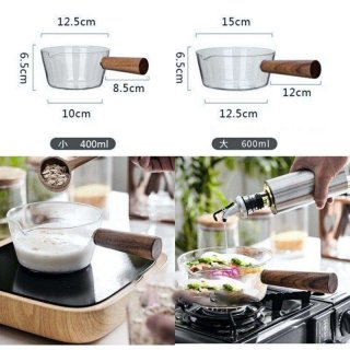 ミルクパン ソースパン スープ鍋 透明鍋 耐熱ポット ボウル 調理ツール ミニ鍋 キッチンツール 台所用品 片手鍋 卓上鍋 ガラス製 直火 電子レンジ可