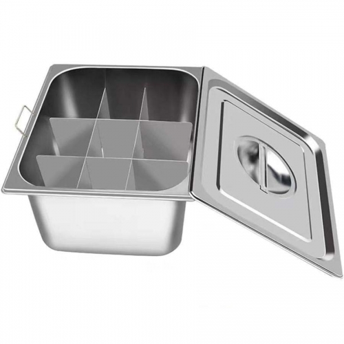 おでん鍋 IH対応 角 仕切り鍋 業務用 家庭用 両手鍋 ステンレス鋼 中華火鍋 卓上鍋 直火対応 蓋/仕切り付 関東煮 しゃぶしゃぶ鍋 (おでん鍋ハンドル付き+蓋+仕切