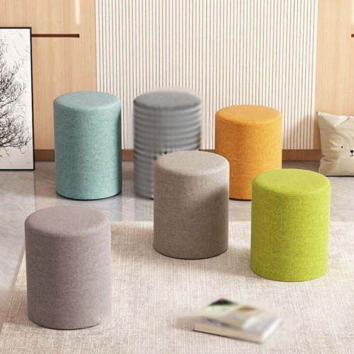 スツール チェア チェアー 椅子 イス いす おしゃれ 丸 円形 ラウンド シンプル 綿麻 北欧 背もたれなし 無地 肘なし ドレッサー シンプル 高さ40cm/35cm 玄関