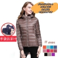 ダウンジャケット レディース 軽量 ウルトラ ブルゾン フード付き アウター ライトダウン 軽い ショート おしゃれ 秋冬 防寒 暖かい 薄手
