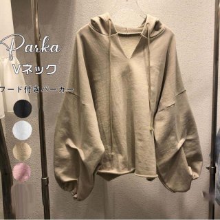 パーカー レディース Vネック フード付き ス 長袖 プルオーバー 体型カバー 春物 パーカー レディース Vネック フード付き ス 長袖 プルオーバー 体型カバー 春物