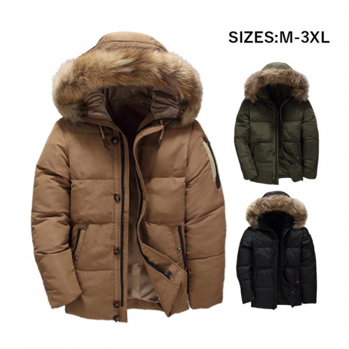 ダウンジャケット メンズ おしゃれ 暖かい 毛皮 フード付 高級 ダウンコート 20代 30代 40代 冬服 90%ダウン 厚手 ミディアム丈 大きいサイズ 防寒 ダウンケット