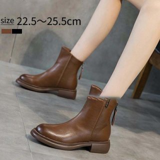 ショートブーツ ブーツ レディース ウエスタンブーツ ローヒール ヒール3.5cm 美脚 チェルシーブーツ 厚底 秋 冬 柔らか 軽量 小さいサイズ 大きいサイズ