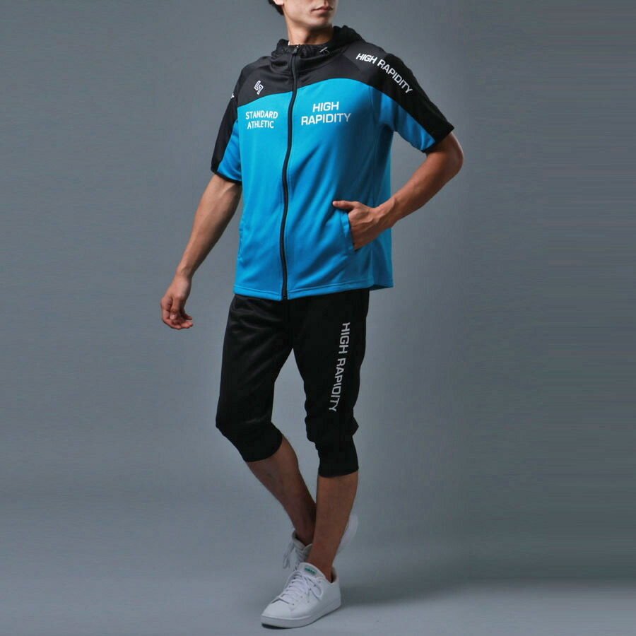 SOLEILDOR ソレイルドール ジャージ メンズ 上下 大きいサイズ 半袖 パーカー スポーツウェア ランニングウェア トレーニングウェア ルームウェア 上下セット