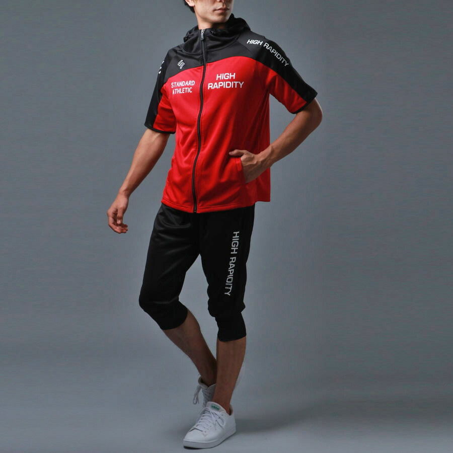 SOLEILDOR ソレイルドール ジャージ メンズ 上下 大きいサイズ 半袖 パーカー スポーツウェア ランニングウェア トレーニングウェア ルームウェア 上下セット