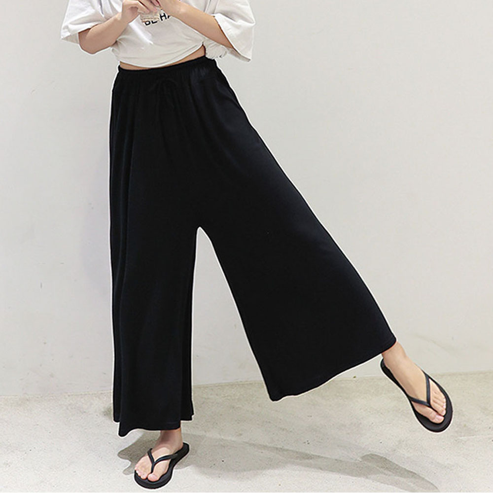 ワイドパンツ レディース ガウチョパンツ スカーチョ ゆったり パンツ ウエストゴム【ネコポスのみ】