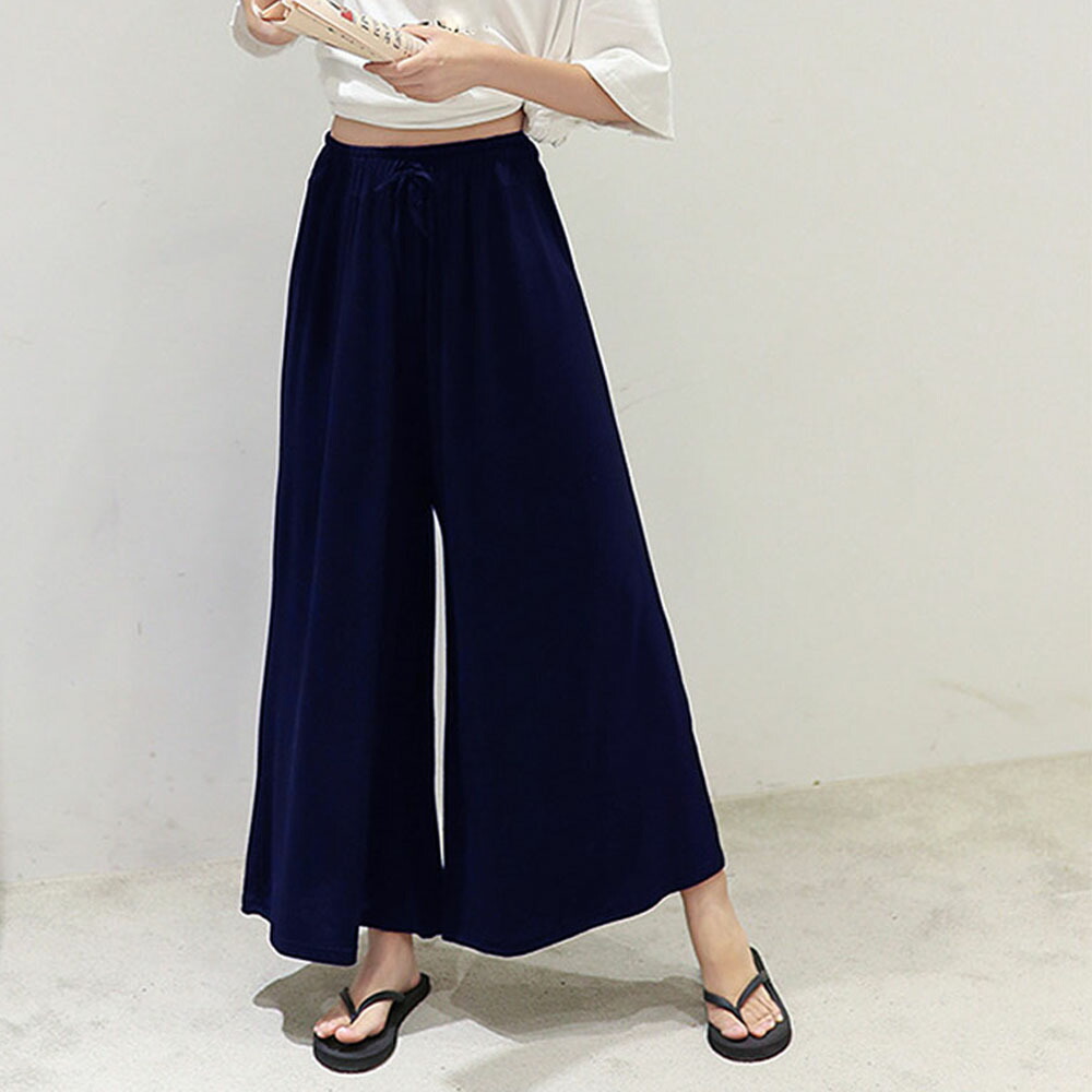 ワイドパンツ レディース ガウチョパンツ スカーチョ ゆったり パンツ ウエストゴム【ネコポスのみ】