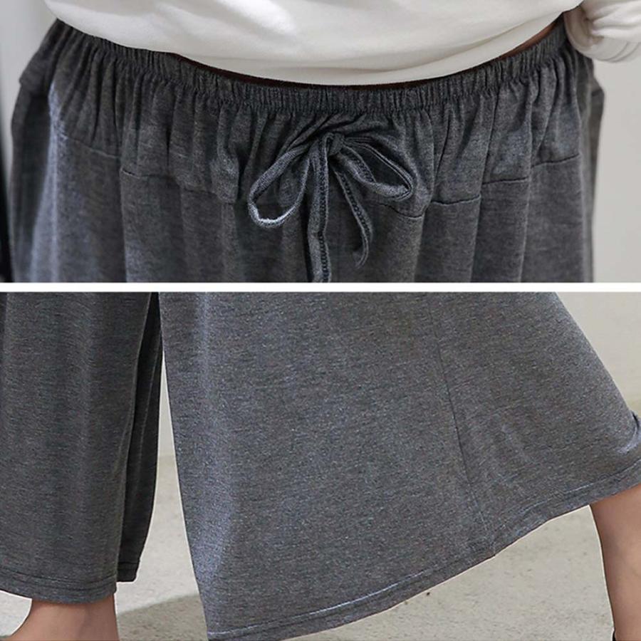 ワイドパンツ レディース ガウチョパンツ スカーチョ ゆったり パンツ ウエストゴム【ネコポスのみ】