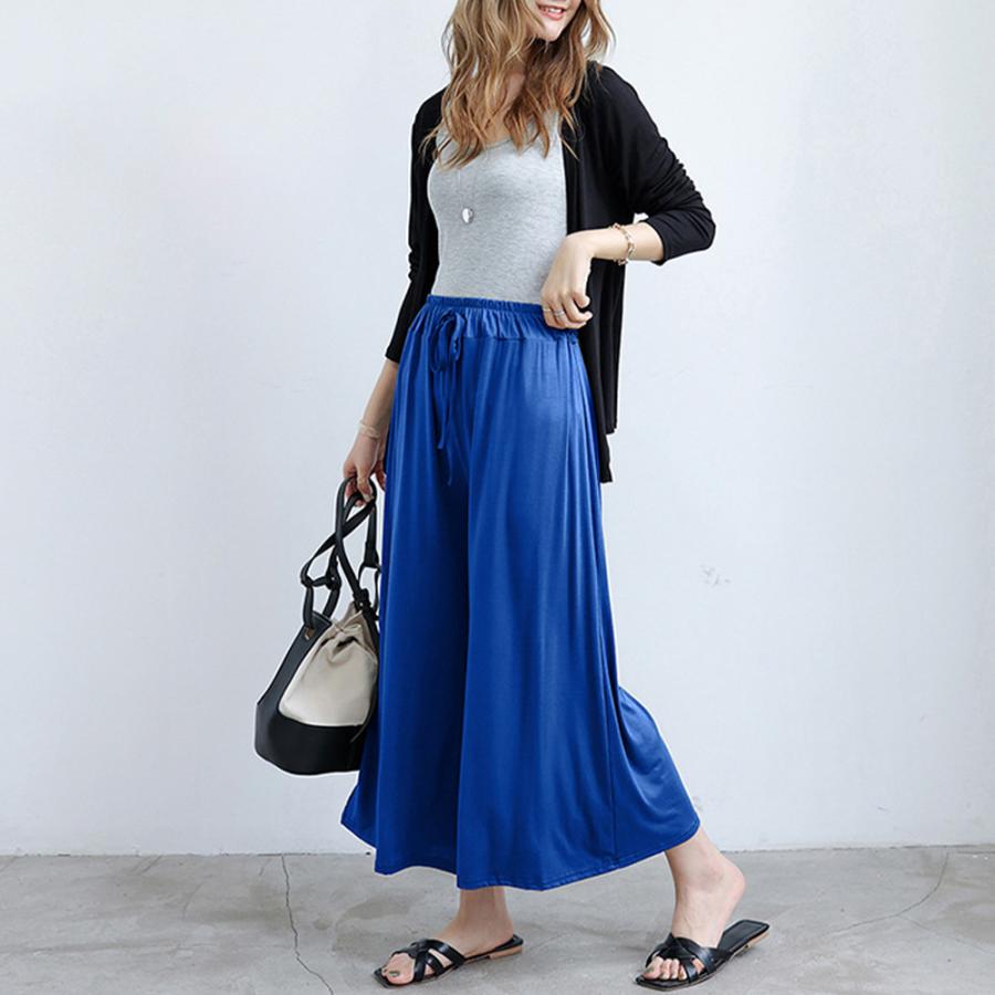 ワイドパンツ レディース ガウチョパンツ スカーチョ ゆったり パンツ ウエストゴム【ネコポスのみ】