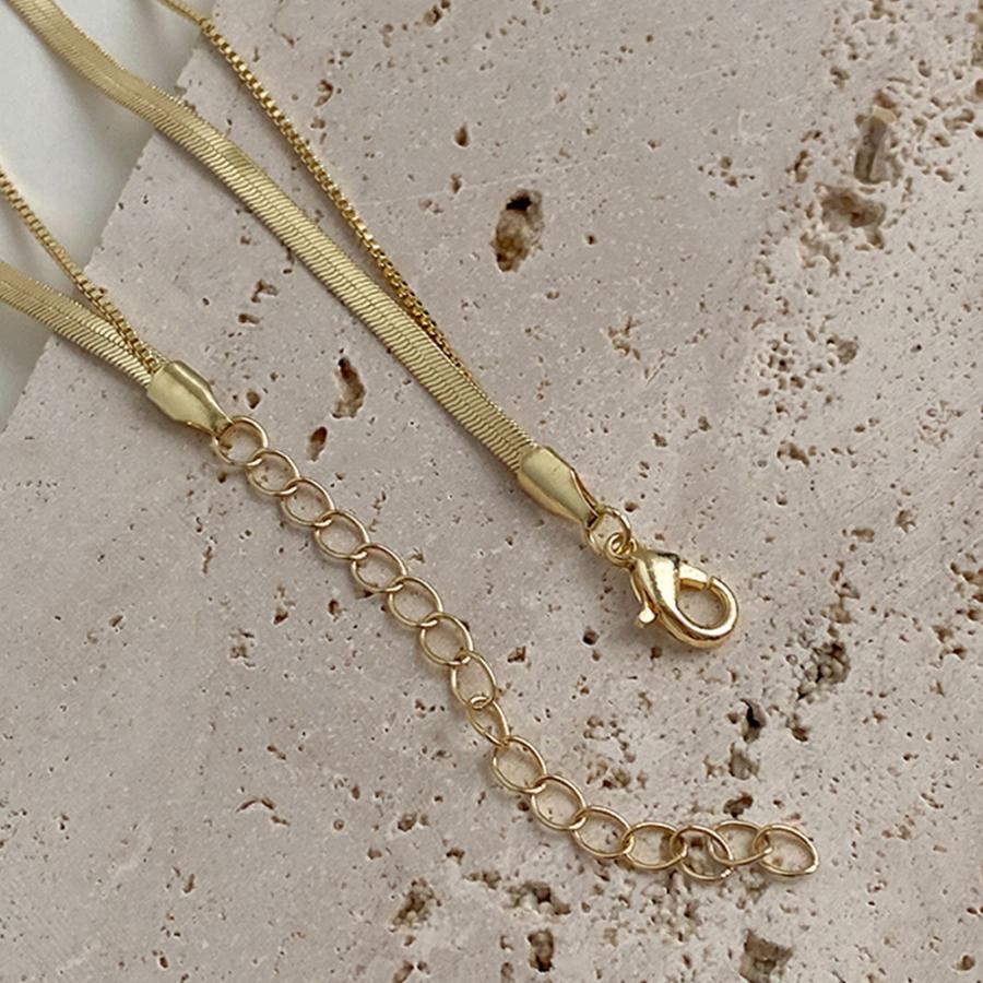 太幅チョーカー 2連チェーンネックレス【ゆうパケット可】