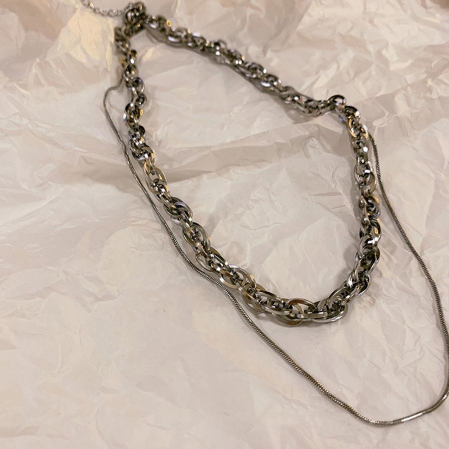 2連 ボリューム チェーンチョーカー【ゆうパケット可】