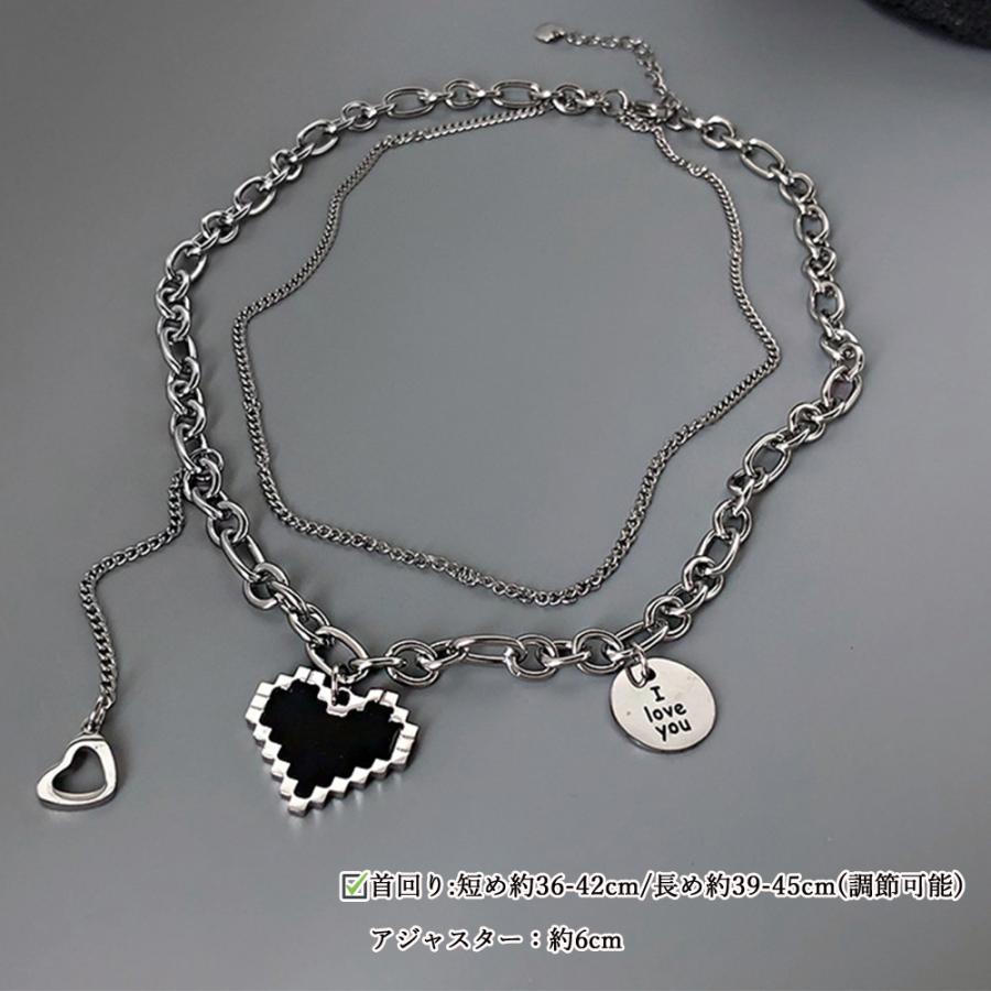 メタルハート 2連ネックレス レディース【ゆうパケット可】