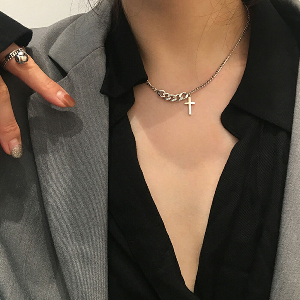 チェーンネックレスクロスモチーフ大人【ゆうパケット可】