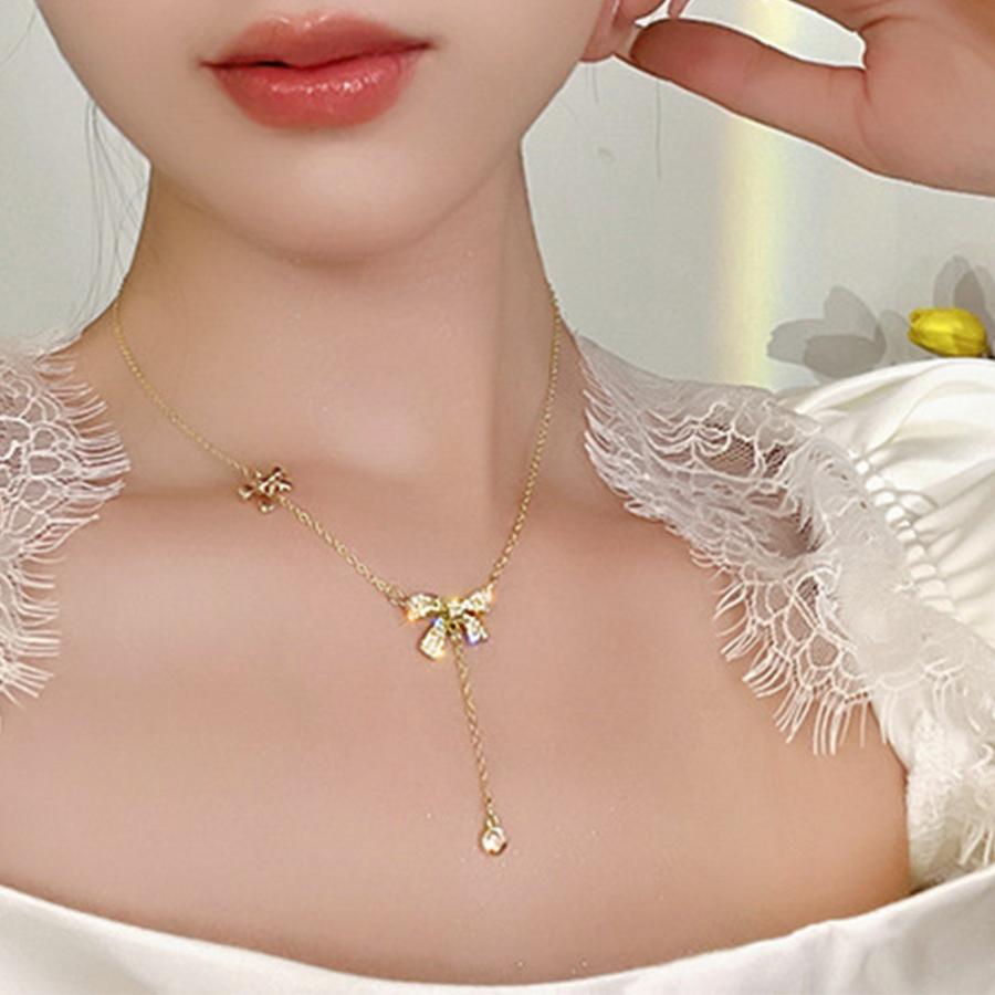 蝶々チェーンネックレスレディース可愛い【ゆうパケット可】