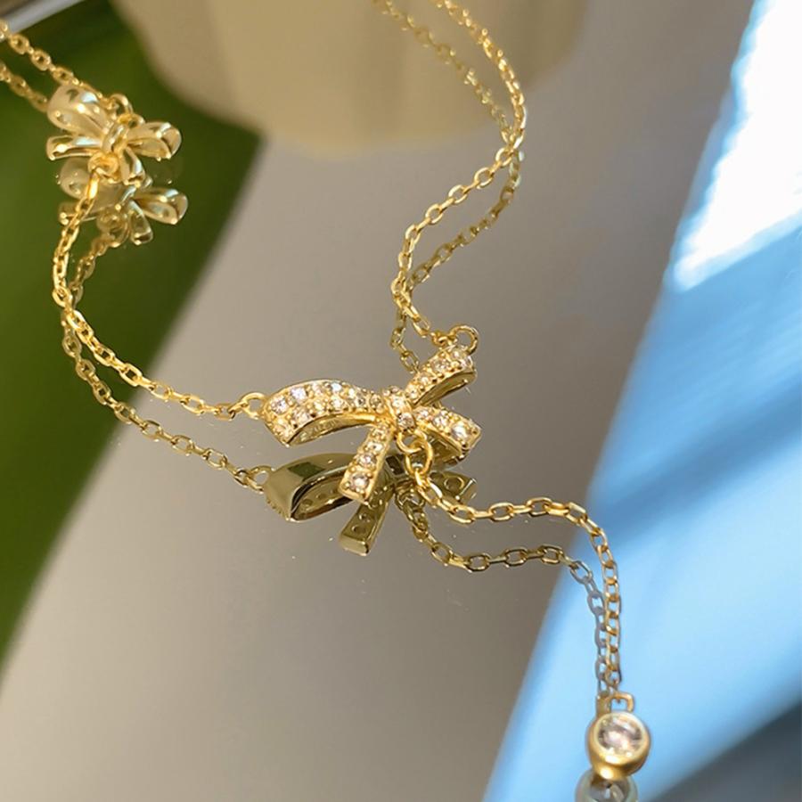 蝶々チェーンネックレスレディース可愛い【ゆうパケット可】