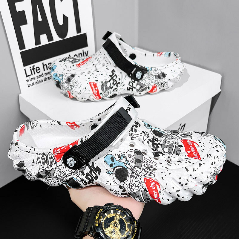 大きいサイズの男性用穴あき靴EVAゴムの外におしゃれなバッグサンダル夏は1靴2靴ビーチシューズ