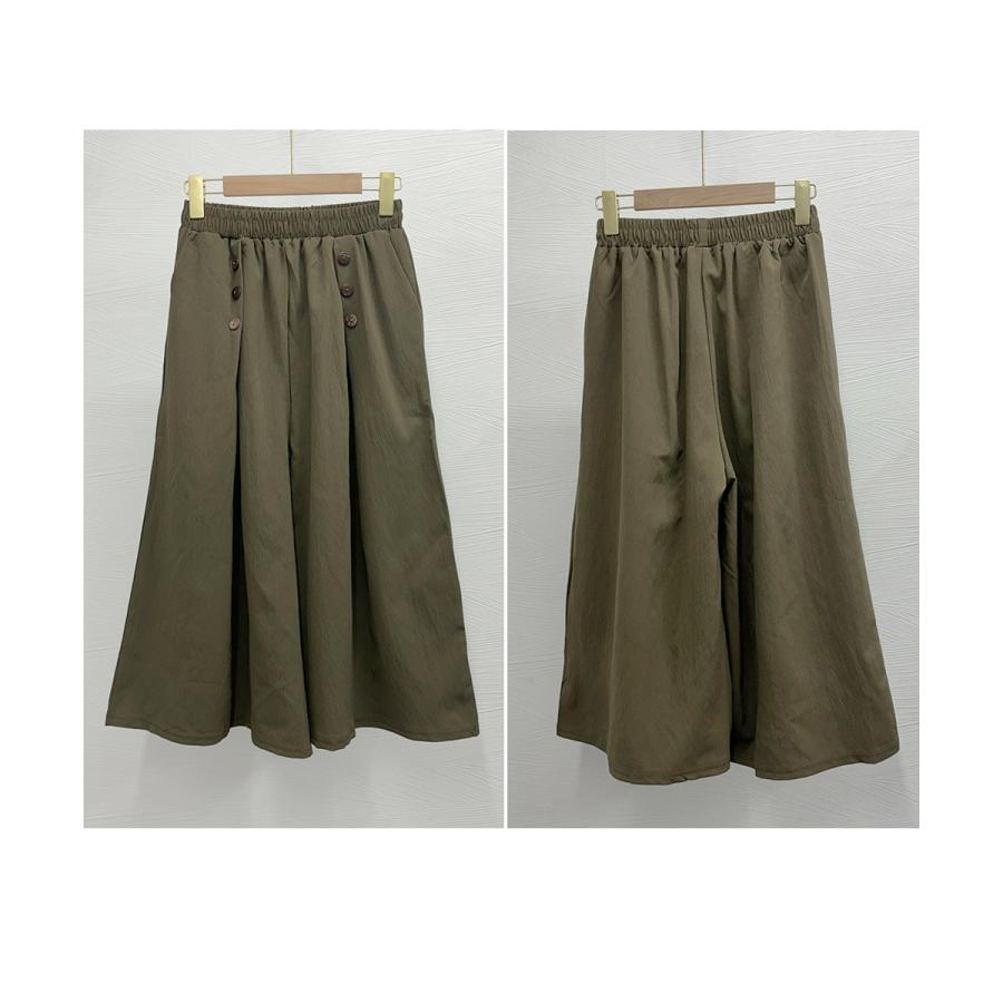 ワイドパンツ ハイウエストガウチョパンツ【ゆうパケット】