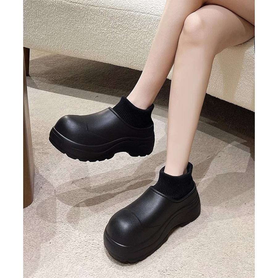 EVAショートブーツ ソックス風 裏起毛