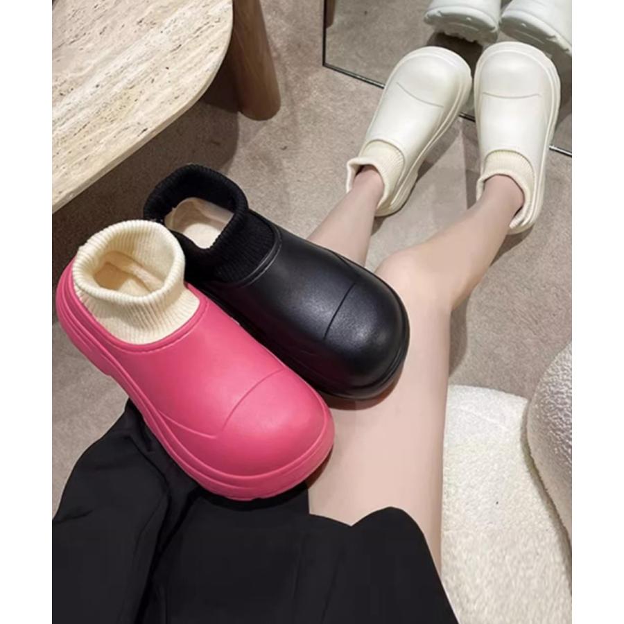 EVAショートブーツ ソックス風 裏起毛