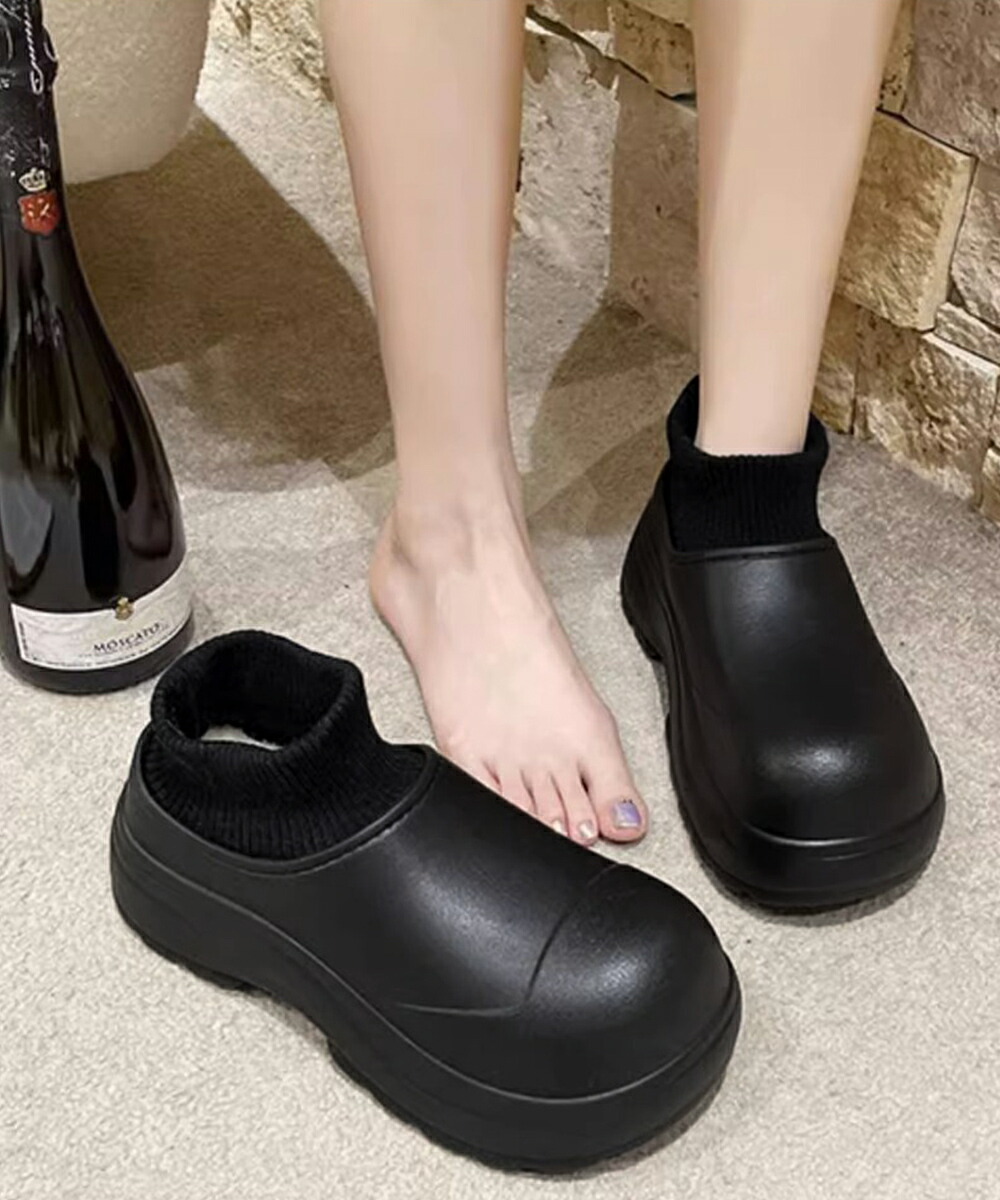 EVAショートブーツ ソックス風 裏起毛