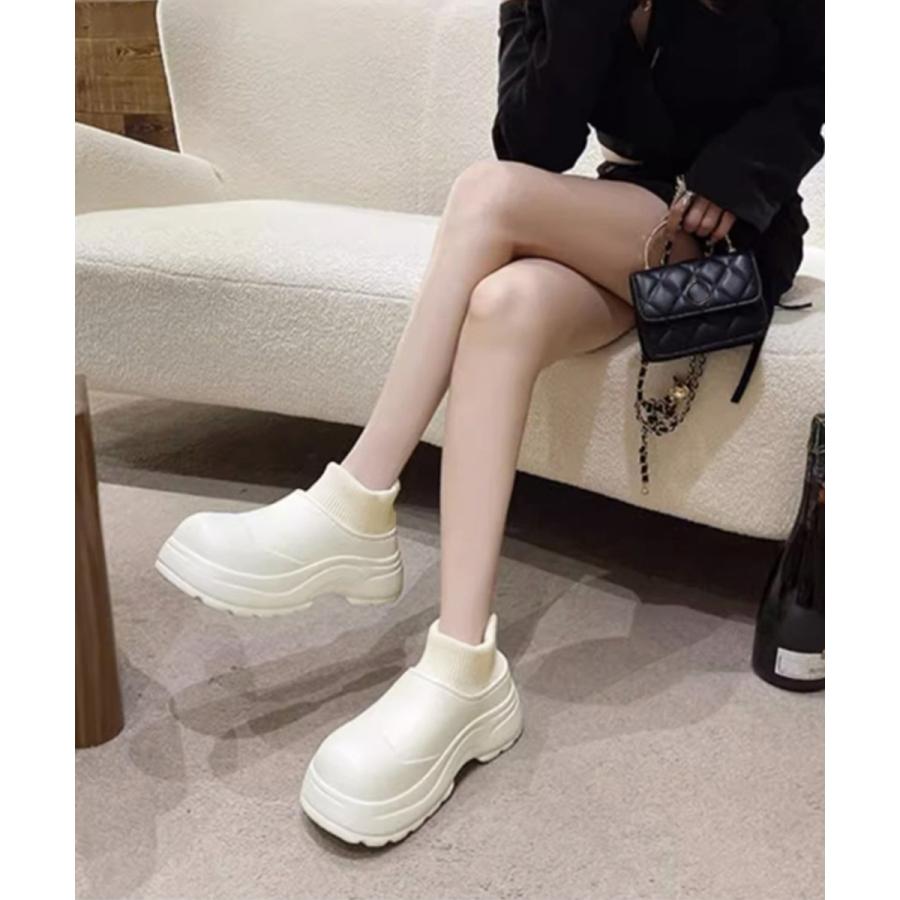 EVAショートブーツ ソックス風 裏起毛