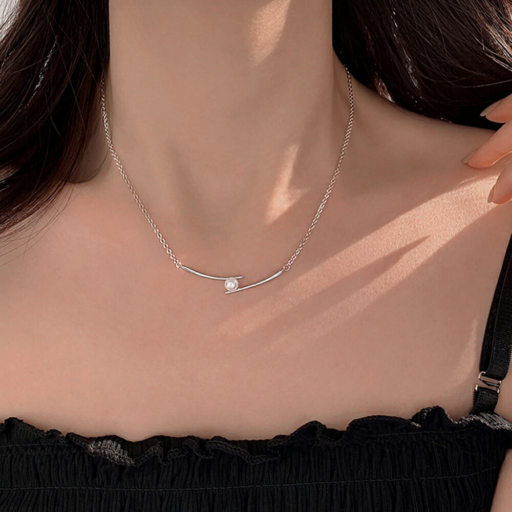 ネックレス レディース一粒フェイクパール【ゆうパケット可】