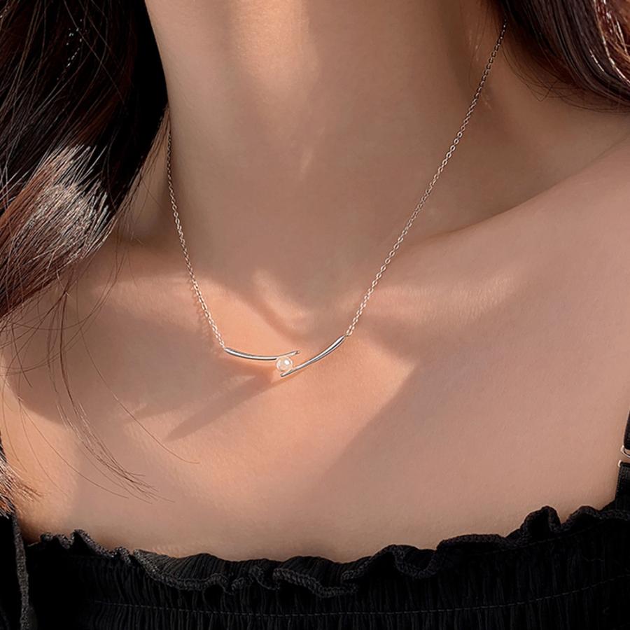 ネックレス レディース一粒フェイクパール【ゆうパケット可】